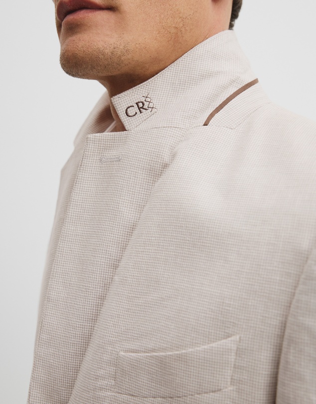 Country Road - Regular Fit Linen Cotton Puppytooth Jacket