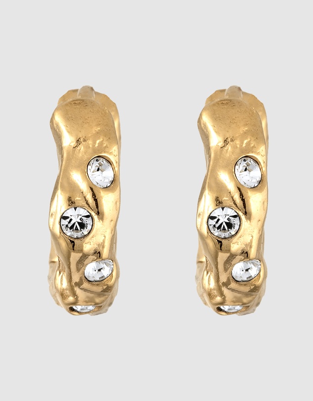 Elli Jewelry - Earrings Hoops Crystal 925 Sterling Silver Gold-Plated