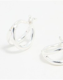 Lovisa - Sterling Silver Chubby Double Hoop Earrings