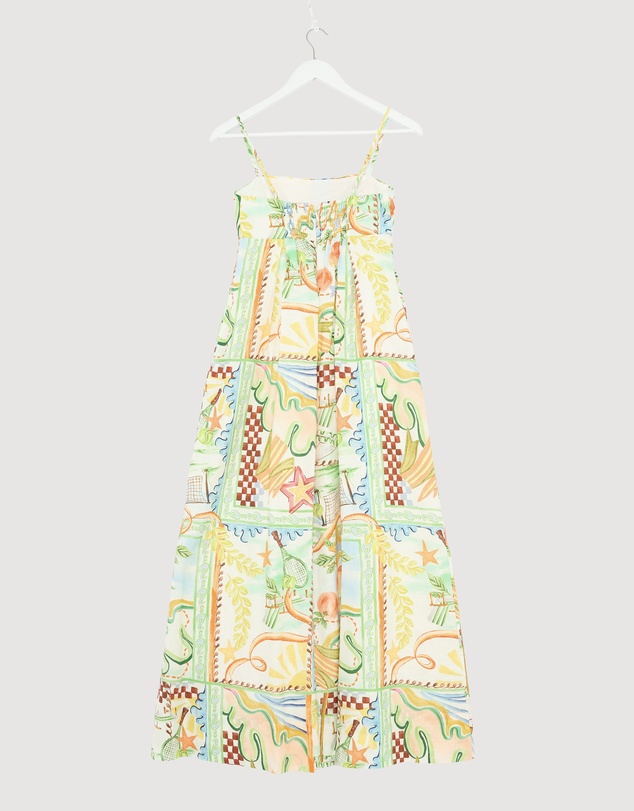 Revibe - Repaired AERE Lana Linen Maxi Dress - AU 6