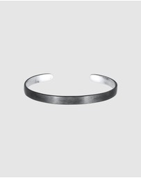 Kuzzoi - ICONIC EXCLUSIVE - Polished Cuff Bracelet in Oxidised 925 Sterling Silver