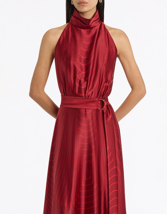 Carla Zampatti - Undercurrent Silk Viscose Stretch Halter Dress