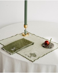 Black Blaze - Embroidered Linen Placemat Set