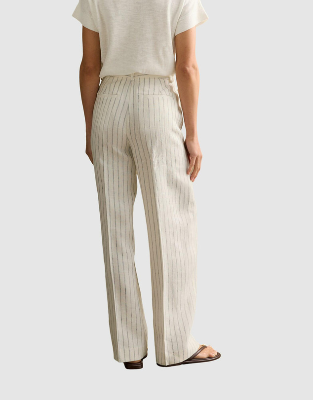 Trenery - Linen Dot Stripe Pant
