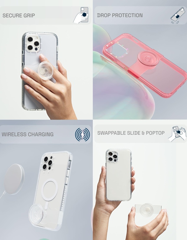PopSockets - POPCASE iPhone 14 Plus Protective Phone Case & Phone Grip Holder
