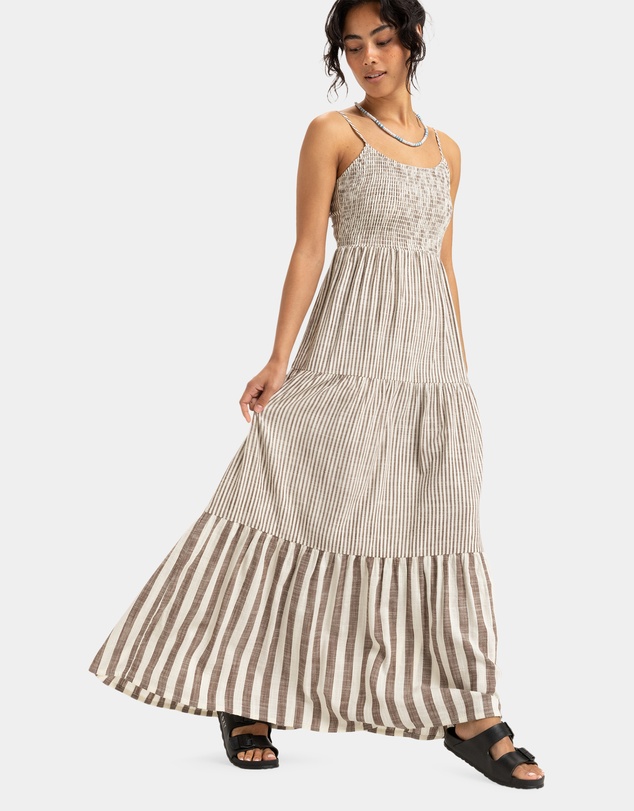 chinese dress ladies Roxy Hot Tropics Maxi Solid Dress-Snow White