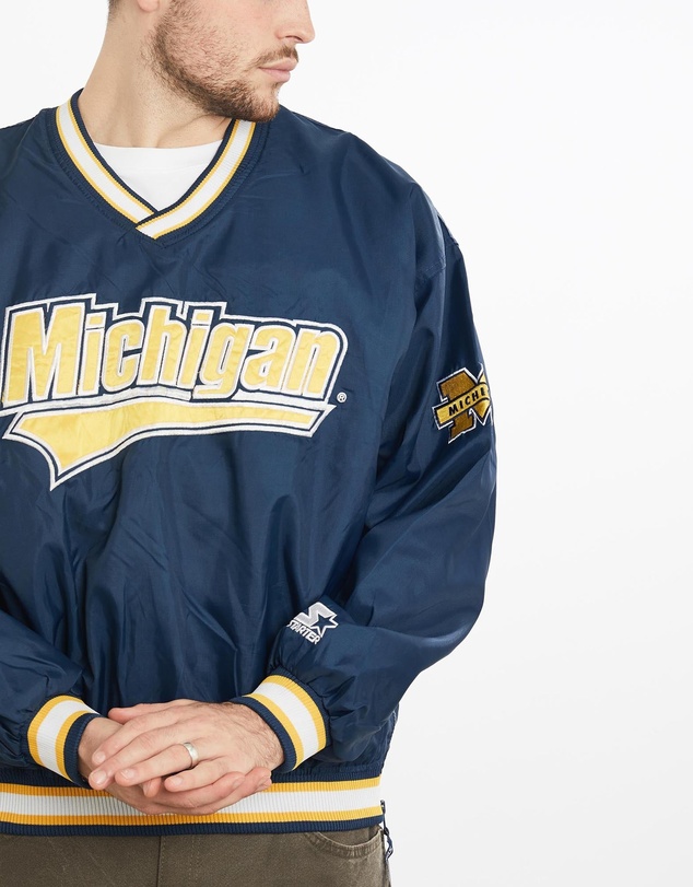Vintage by The Real Deal - Pre Loved - Vintage 90s Starter NCAA Michigan Wolverines Pullover Jacket