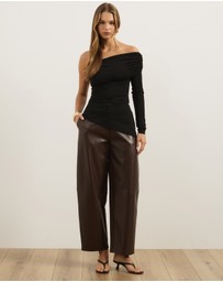Atmos&Here - Lana Jersey Off Shoulder Long Sleeve Top