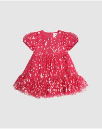 Huxbaby - Golden Cherries Puff Sleeve Tulle Dress - Babies