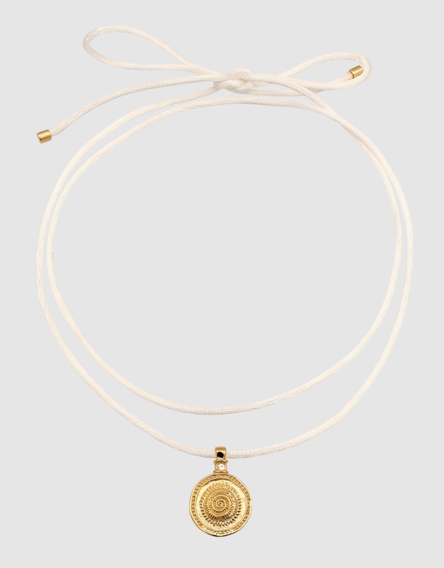 Haze & Glory - ICONIC EXCLUSIVE - Necklace Rainbow Shell Ribbon 925 Sterling Silver Gold-Plated