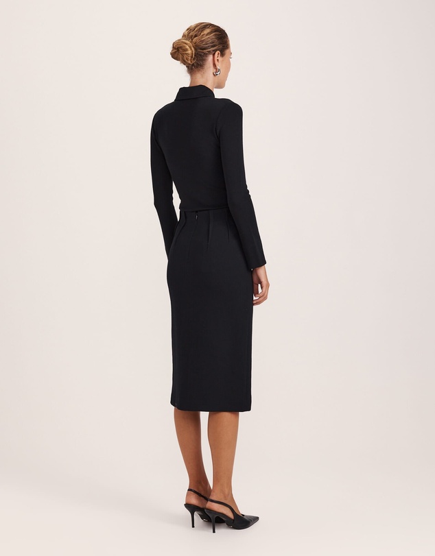 SABA - Raya Wool Crepe Pencil Skirt