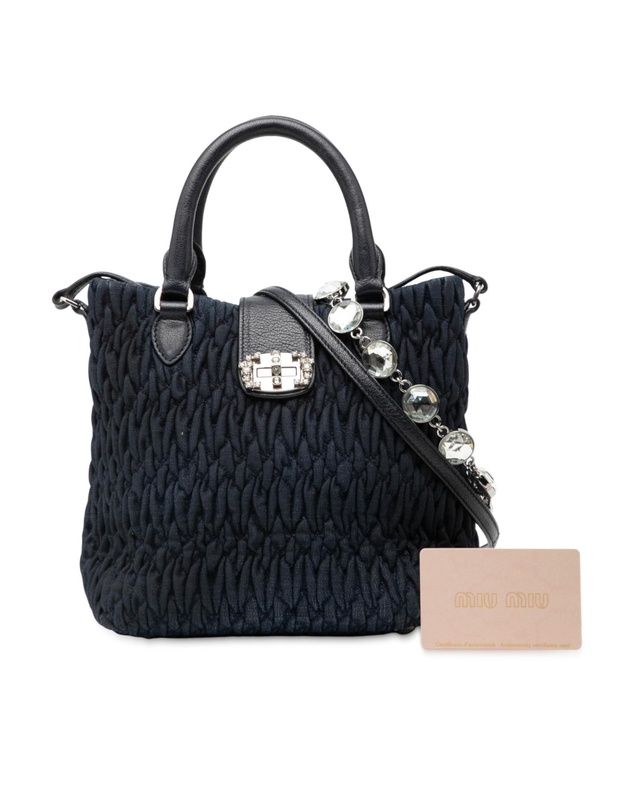 Pre-Loved by Azura Reborn - Pre-Loved Matelasse Denim Crystal Satchel