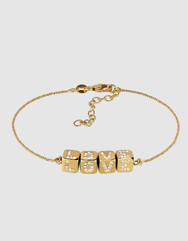 Elli Jewelry - Crystal LOVE Bracelet in Gold-Plated 925 Silver