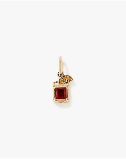 Michael Hill - Raspberry Garnet & Citrine Negroni Cocktail Pendant in 18kt Gold Vermeil
