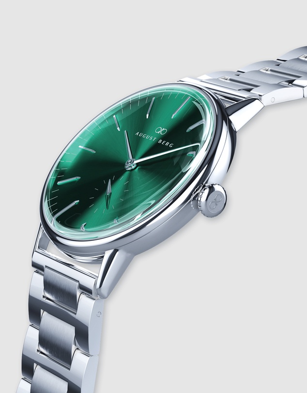 August Berg - Serenity Link 40mm Greenhill Silver Watch