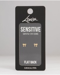 Lovisa - Gold Plated Surgical Steel Bow Flat Back Earrings