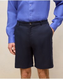 Trenery - Linen Tailored Relaxed Short in Navy