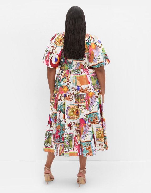 City Chic - Simona Print Puff Sleeve Dress