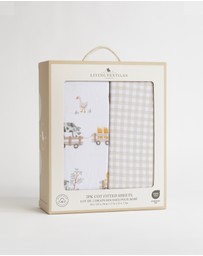 Living Textiles - 2 Pack Organic Cot Fitted Sheet - Tractor Ride