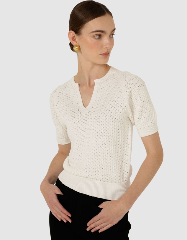 SACHA DRAKE - Henley Knit Top