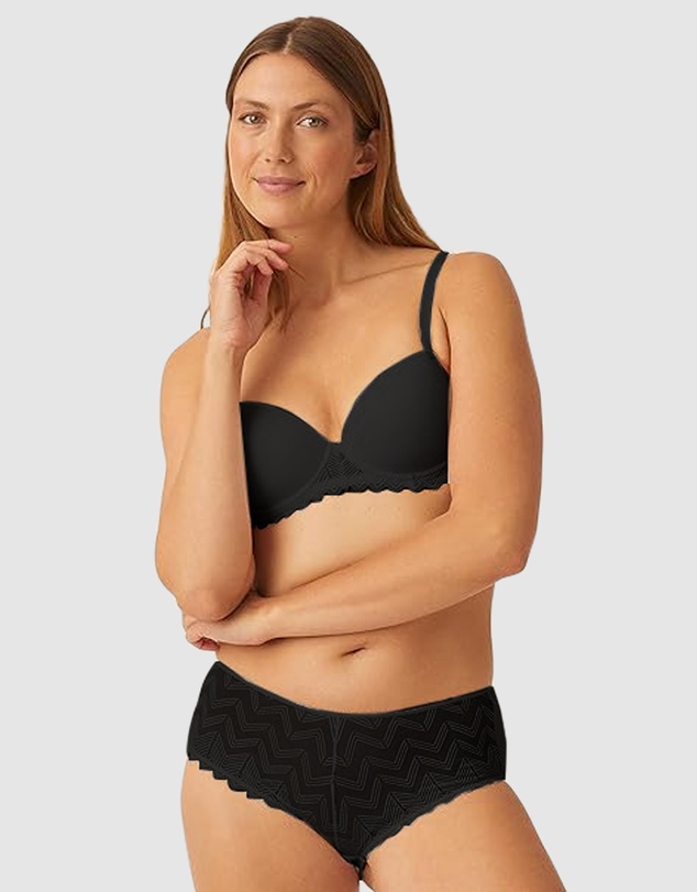 Naturana - Seamless Padded Underwire T-Shirt Bra With Lace