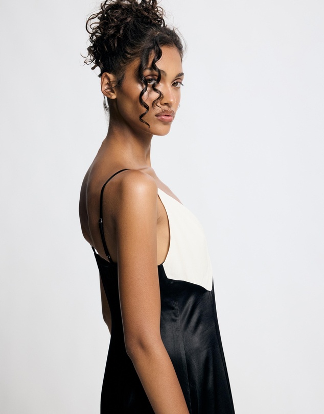 Lover - Margot Contrast Satin Maxi Dress