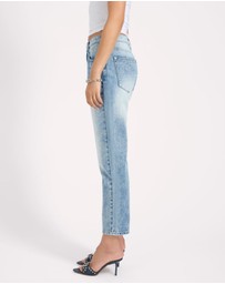 ONE TEASPOON - Slims High Waist Cropped Slim Fit Denim Jeans - Sunset Blue