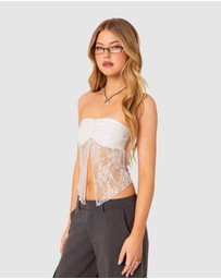 EDIKTED - Twilight Sheer Lace split front top