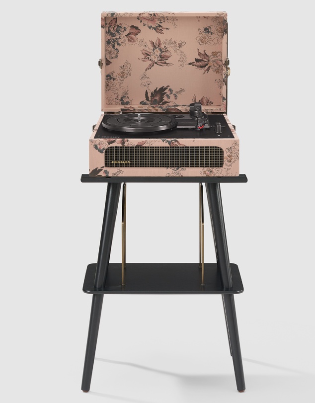 Crosley - Crosley Voyager Bluetooth Portable Turntable + Turntable Stand Bundle - Floral