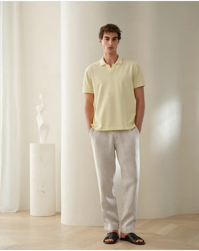 Trenery - Linen Relaxed Tailored Pant in Flax