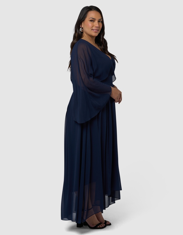 Pink Dusk by Curve Project - Electric Chemistry Cape Maxi Dress
