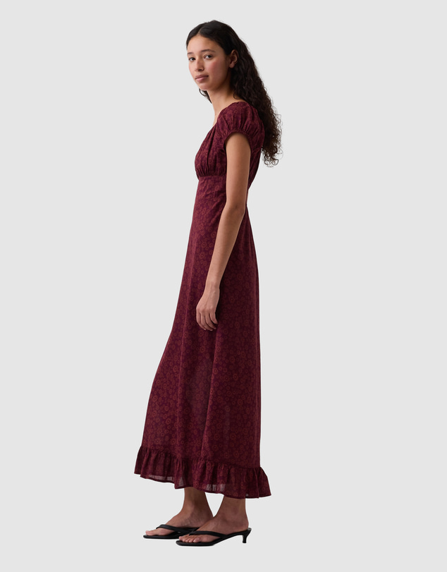 GAP - SS V-Neck Button Maxi Dress