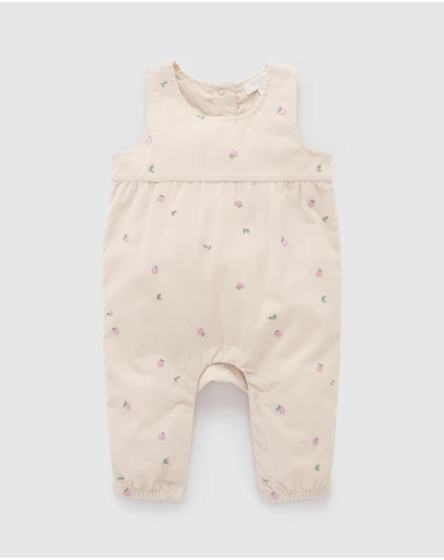 Purebaby - Embroidered Corduroy Romper - Kids-Babies