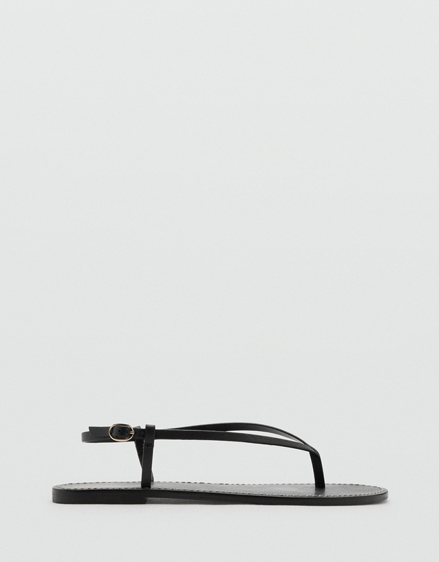 M.N.G - Leather Sandals with Wide Strap