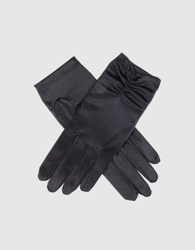 DENTS - Ruched Satin Wrist Length Evening Gloves