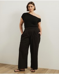 Atmos&Here Curvy - Clara Cotton Linen Tailored Pants