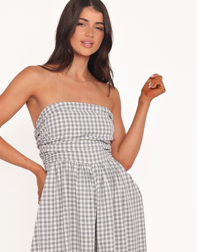 Petal & Pup - Paige Strapless Jumpsuit - Black White Gingham