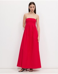 Calli - Karina Pleated Strapless Maxi Dress