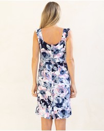 Angel Maternity - Hospital Birthing Gown/Night Dress with Nursing Access - Pink Floral Print