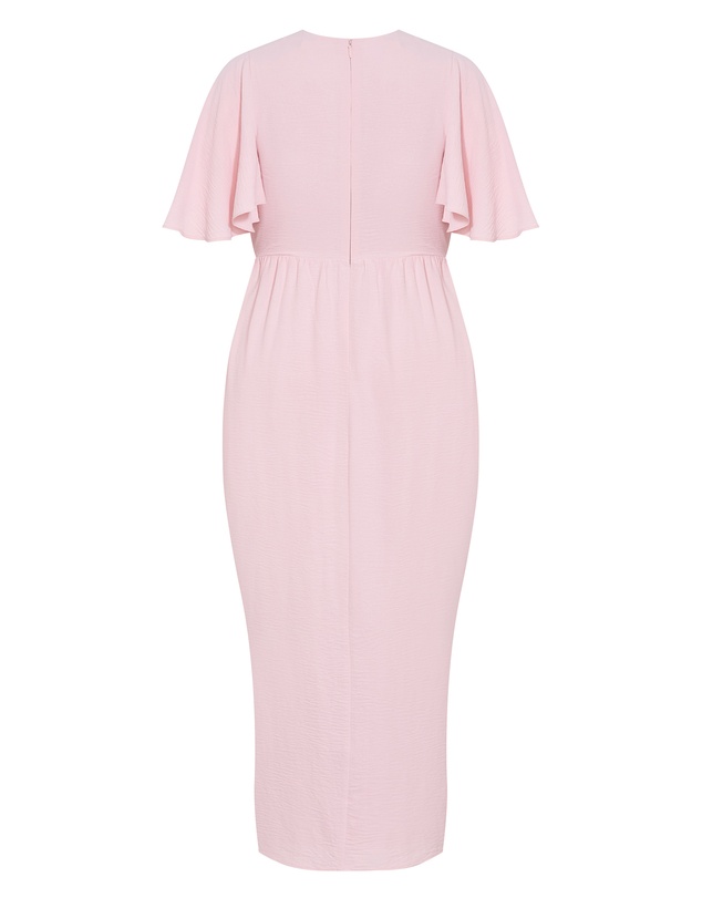 City Chic - Plus size Braelynn Drape Maxi Dress - heavenly pink