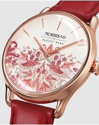 August Berg - Morris & Co 30mm Rouge Strawberry Thief Watch