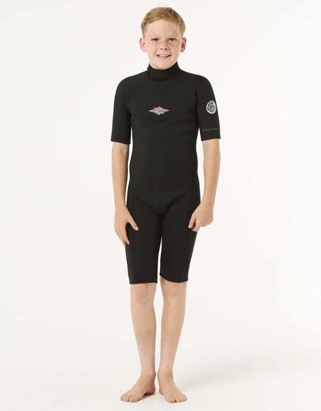 Rip Curl - Boys Dawn Patrol Short Sleeve 2mm Back Zip Spring Suit Wetsuit