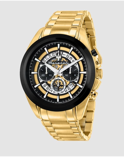 Maserati - Maserati Traguardo 45mm Chronograph Gold Stainless Steel Watch