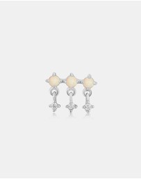 Ania Haie - Ania Haie Silver Kyoto Opal Drop Sparkle Barbell Single Earring