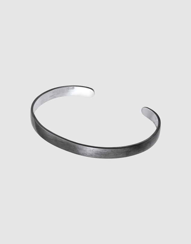 Kuzzoi - ICONIC EXCLUSIVE - Polished Cuff Bracelet in Oxidised 925 Sterling Silver
