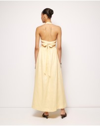 AERE - Tali Linen Cross Back Midi Dress