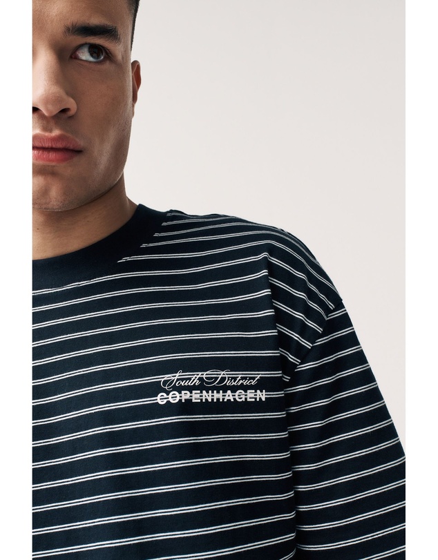 NEXT - Relaxed Fit Stripe Heavyweight 100% Cotton T-Shirt
