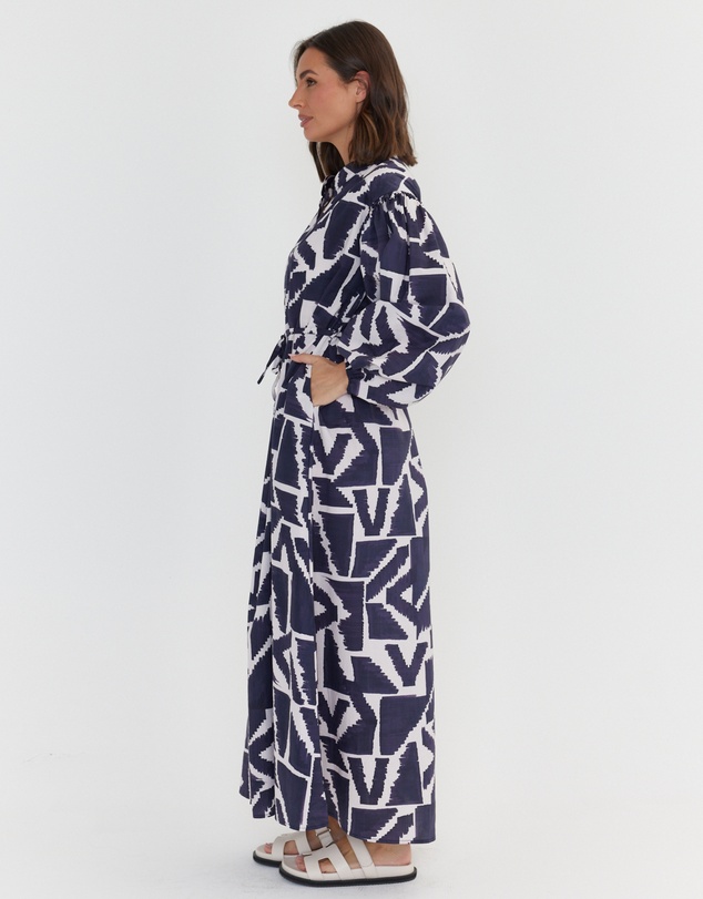 ALEXANDRA - Jack Dress Navy Geo Print