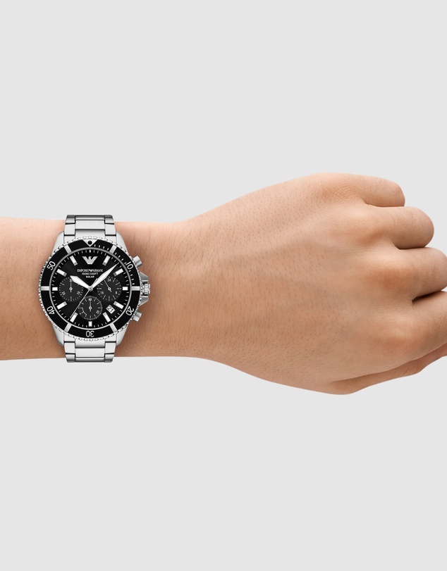 Emporio Armani - Silver Tone Chronograph Watch