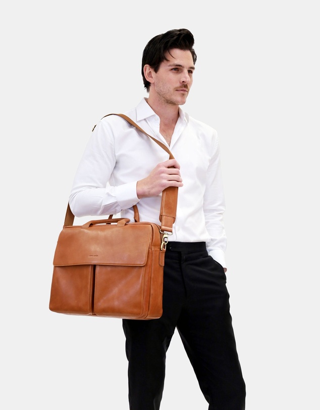 Pierre Cardin - Pierre Cardin Men's Leather Classic Messenger/Computer Bag